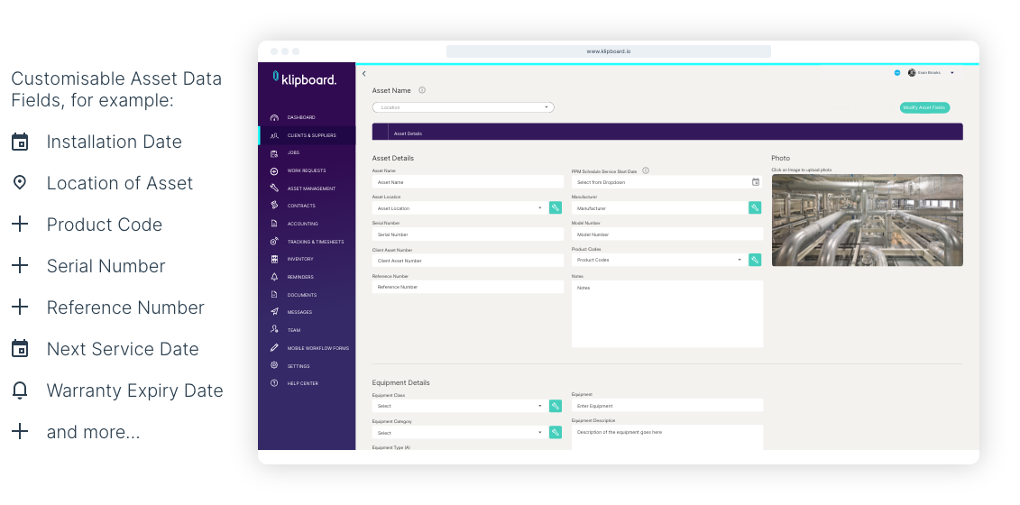 Customisable Asset Fields