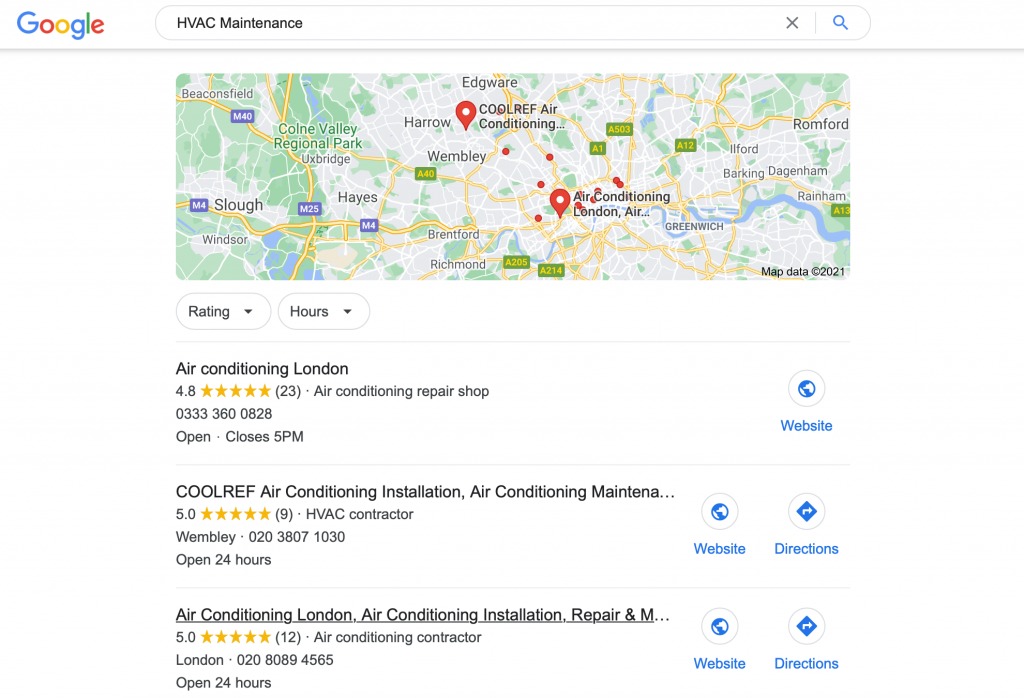 Google Reviews Search Results