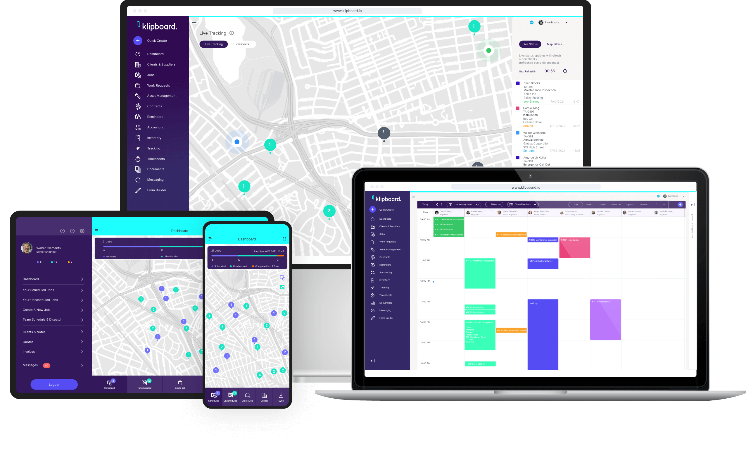 klipboard routing scheduler maps