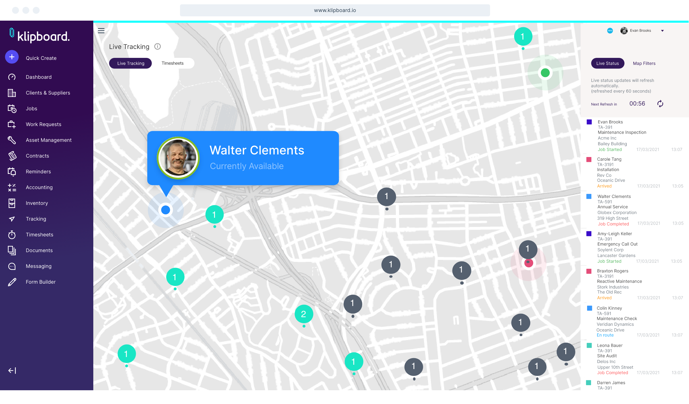 software screenshot klipboard live tracking map