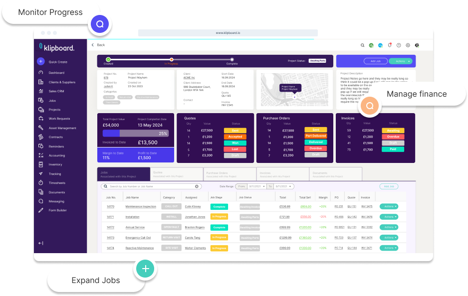projects screen grab